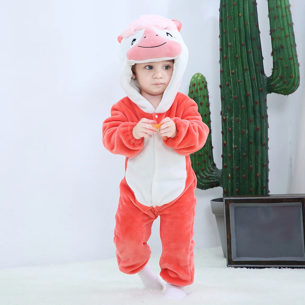 Mascot Cartoon animal jumpsuit Costume cow mouse Costume for kid HALLOWEEN flannel pajamas