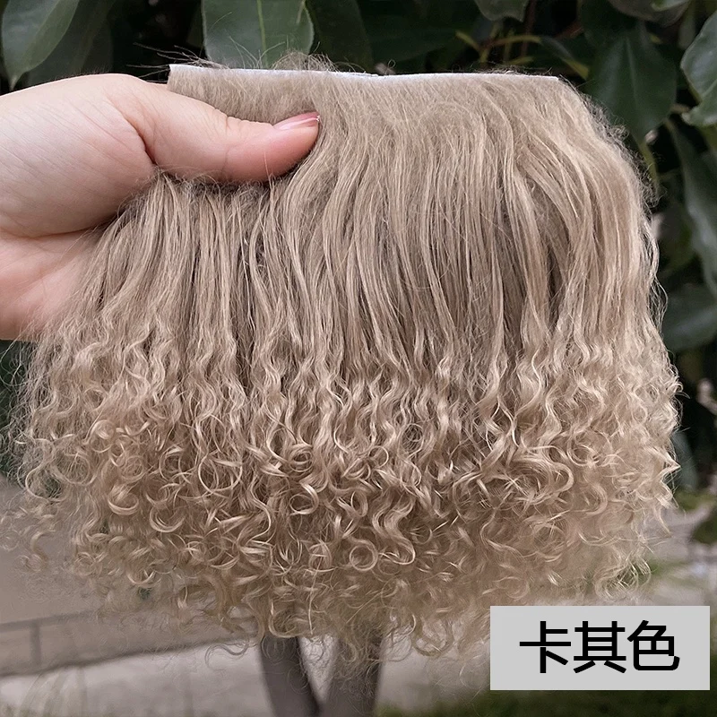 High Quality Sheepskin Wool Lamb Fur Pelt Hair Row Curly Hair Extensions BJD SD Blyth Dolls Wigs Hair Wefts Accessories