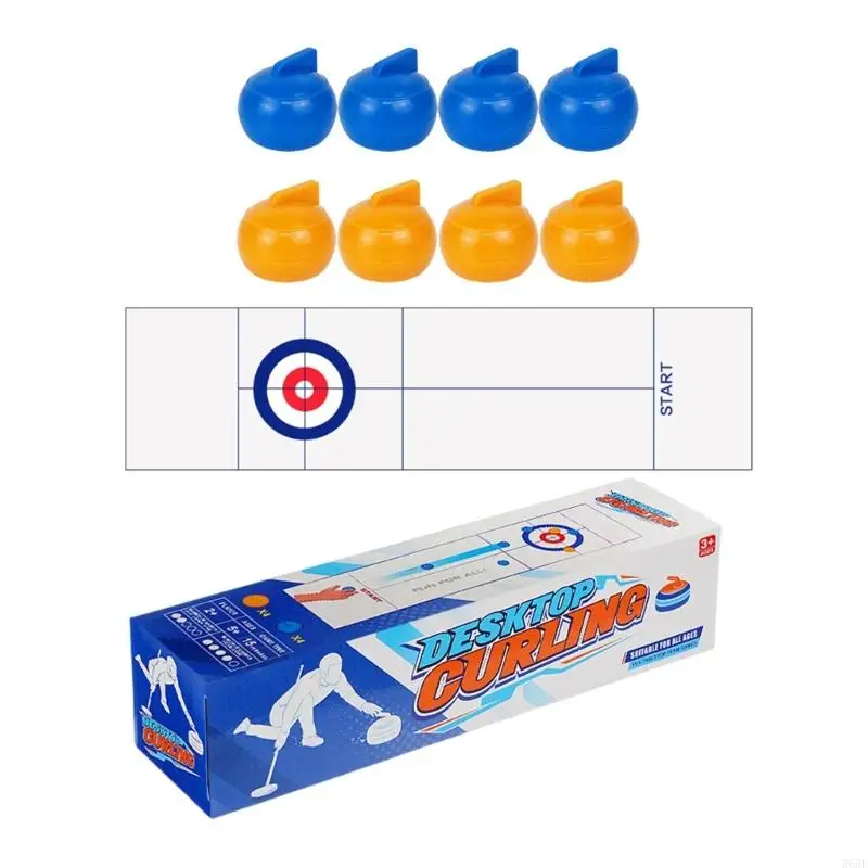 

R66E Tabletop Board Game Portable Curling Ball Game Family Family Indoor Sports Game