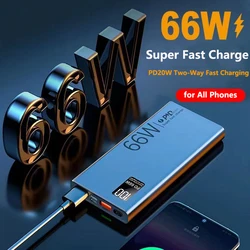 30000 mAh Power Bank 66 W Super szybkie ładowanie dla iPhone 16 Huawei P50 Xiaomi Samsung Przenośna zewnętrzna ładowarka Powerbank