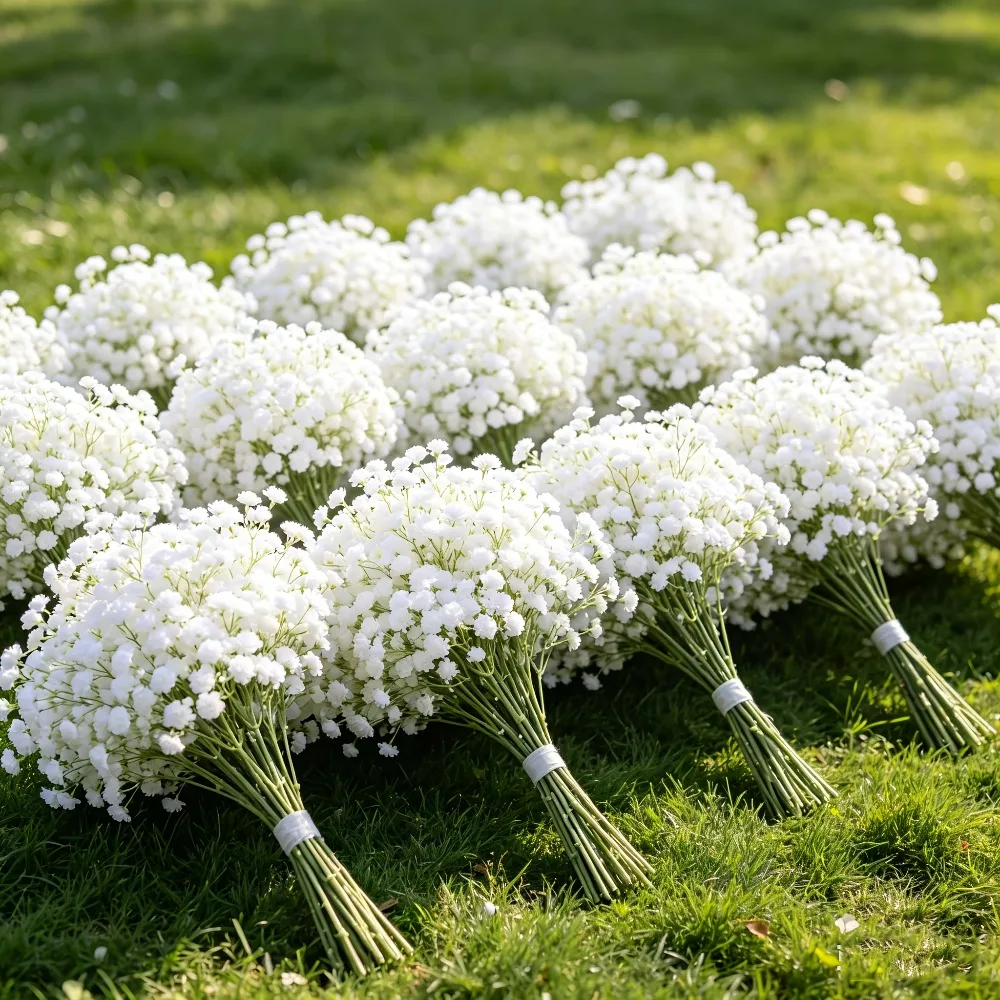 22 Bunches of 600 High End Quality Artificial Baby's Breath Flowers White Faux Gypsophila Bouquet for Wedding and Birthday