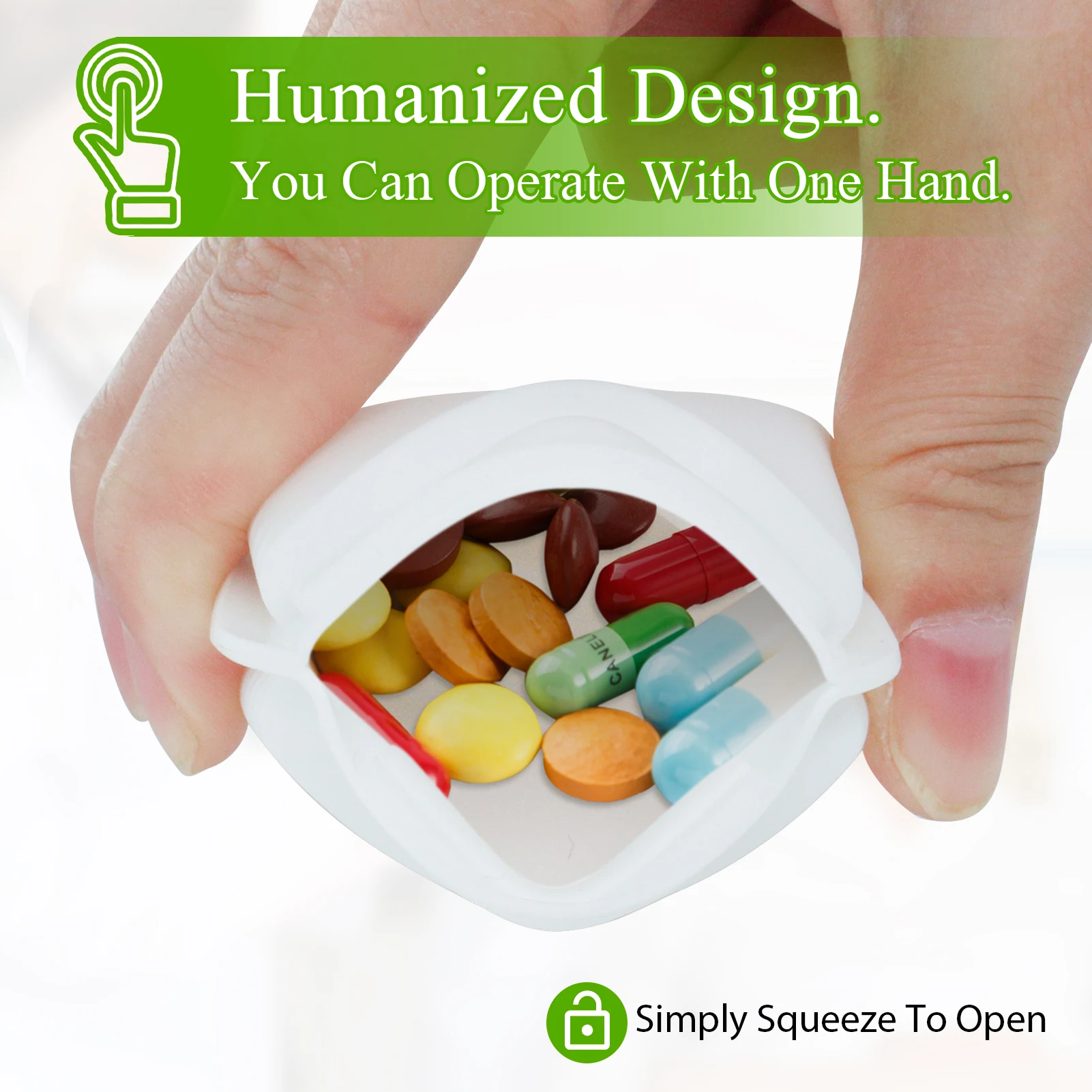 Silicone Pill Organizer for Travel - 2/4 Pcs Portable Pill Case, Vitamin & Medication Box