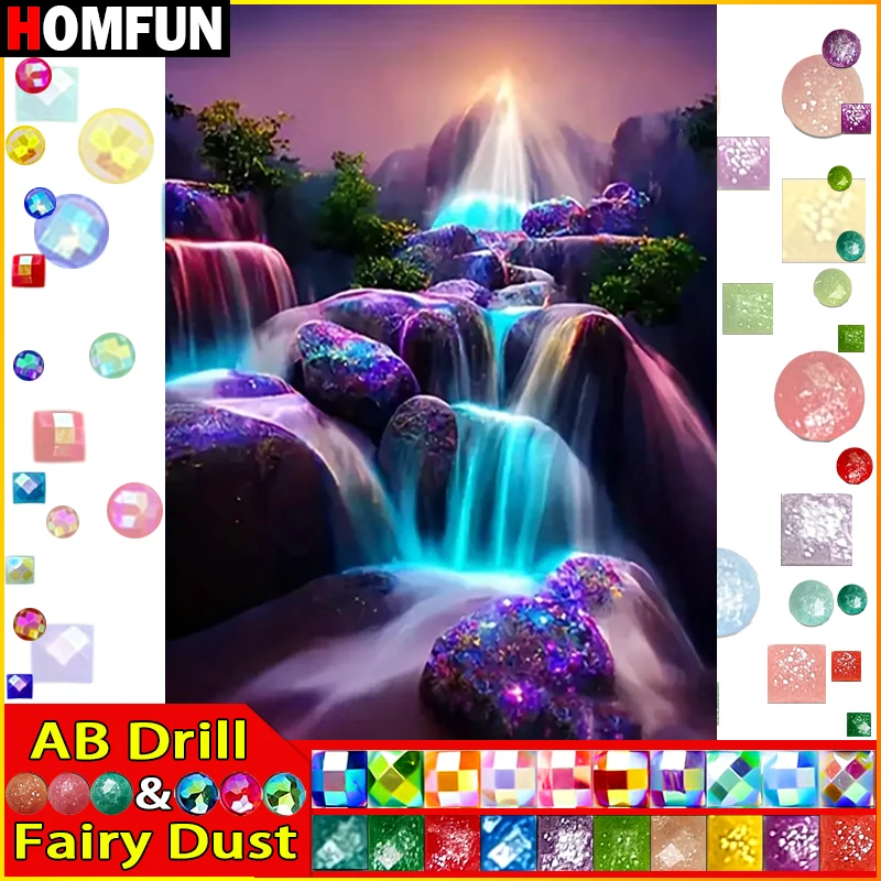 HOMFUN Fairy Dust AB Diamond Embroidery DIY Diamond Painting Kit 