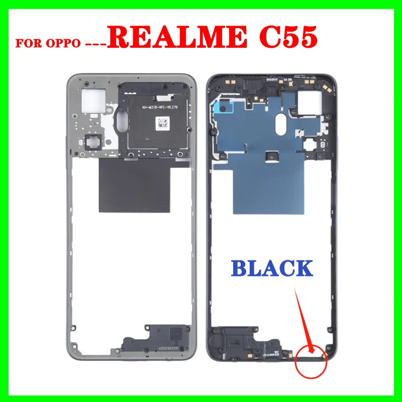 Housing Back Cover For Realme C55 middle Front frame Bezel Battery Cover