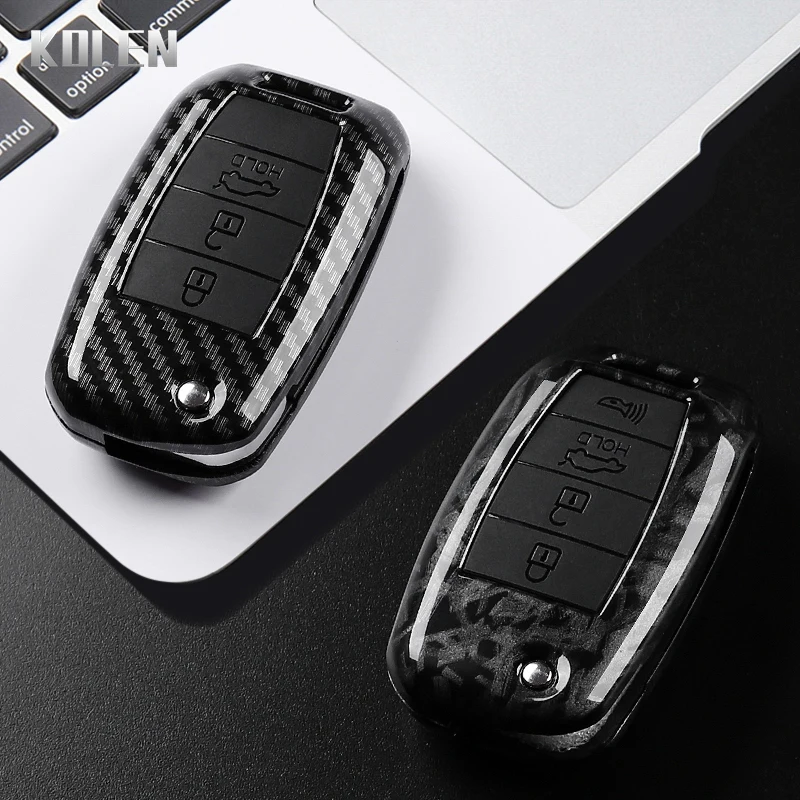 ABS Carbon Fiber Style Car Key Case Cover Fob For Kia Rio 3 K2 Ceed Cerato K3 Sportage 4 Picanto K5 Optima Sorento Forte Stinger