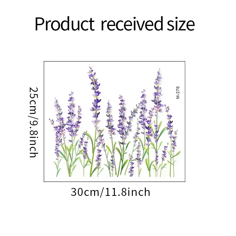 Plants Flowers Lavender Wall Stickers Toilet Wall Stickers Background Wall Decorations Bathroom Wall Stickers Self-adhesive