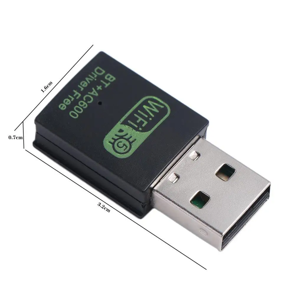 Wifi Network Adapter BT+AC600 WLAN Dongle Network Card 600M WLAN Dongle WiFi Receiver 2.4G&5G WiFi Receiver