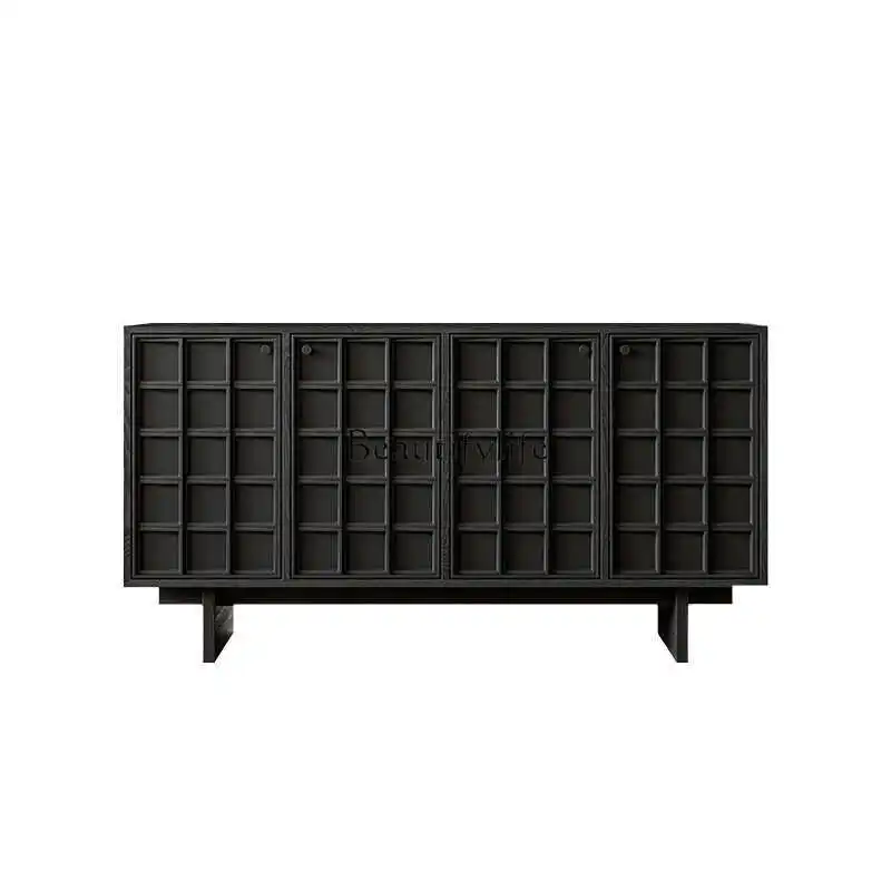 

Wabi Sandy Wind Solid Wood Restaurant Side Cabinet French Retro Living Room Foyer Entrance Household Shoe Cabinet