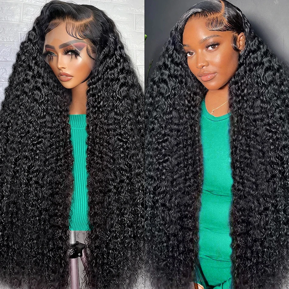 

40 Inch Deep Wave Frontal Wig Transparent 360 13x4 13x6 HD Lace Frontal Human Hair Wig Curly Human Hair Lace Front Wig For Women