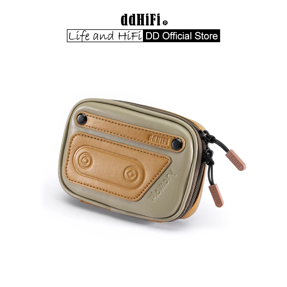 DD ddHiFi CZ120 Estuche de almacenamiento para auriculares estilo casete con cuero compuesto y cremallera deslizante doble YKK personalizada