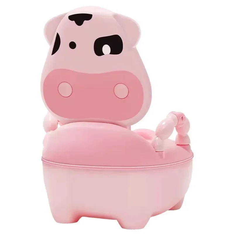 Baby Potty Toilet Training Seat  Household Child Flip Portable Urinal Cute Cow Doll Type Buckets Potty Newborn Portable Toilet