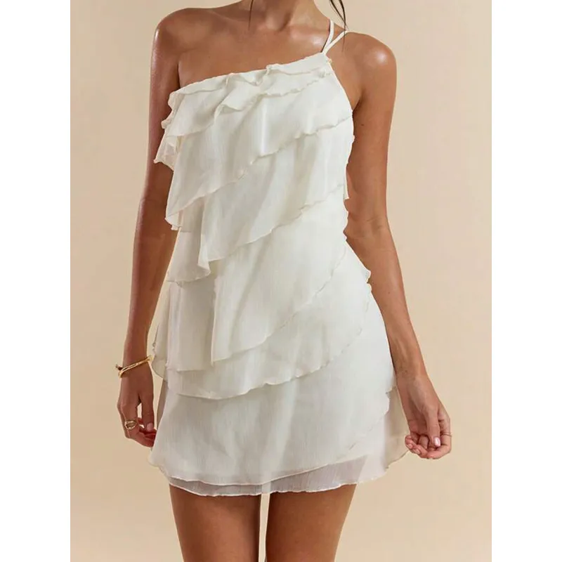 

2025 Fairy Strap Dress Women's New Summer Cropping Skirt Looks Thin and Fluffy Mid length Skirt Cake Skirt Women