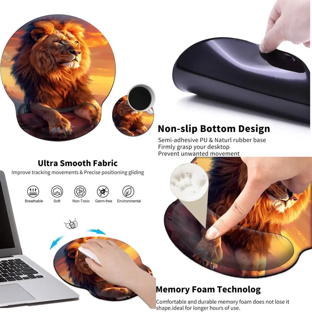 

Ergonomic Gel Wrist Support Mouse Pad with Comfortable Rest and Non-Slip Base for Laptop and Gaming