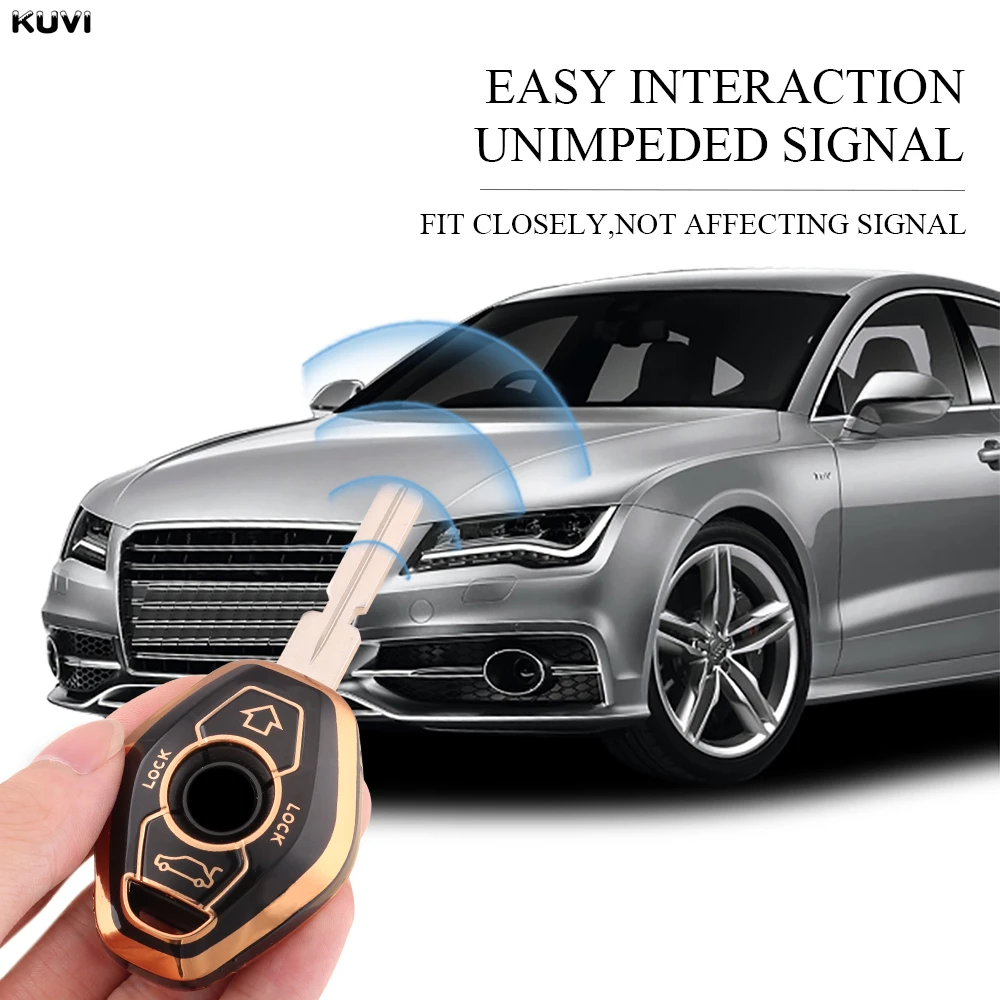 Hot TPU Car Key Case Cover Shell Fob For BMW X5 E53 X3 F83 E46 E39 E38 E60 E63 E61 E64 Series 3 5 7 330i Z3 Z4 E85 E86 M5 325i view 6