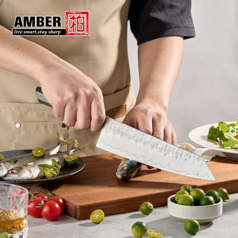 1-6 قطعة طقم سكاكين المطبخ دمشق 3-layer الكسوة الصلب السكاكين اليابانية سكين الطاهي اللحوم الساطور سكين الخبز عقدة الخشب مقبض