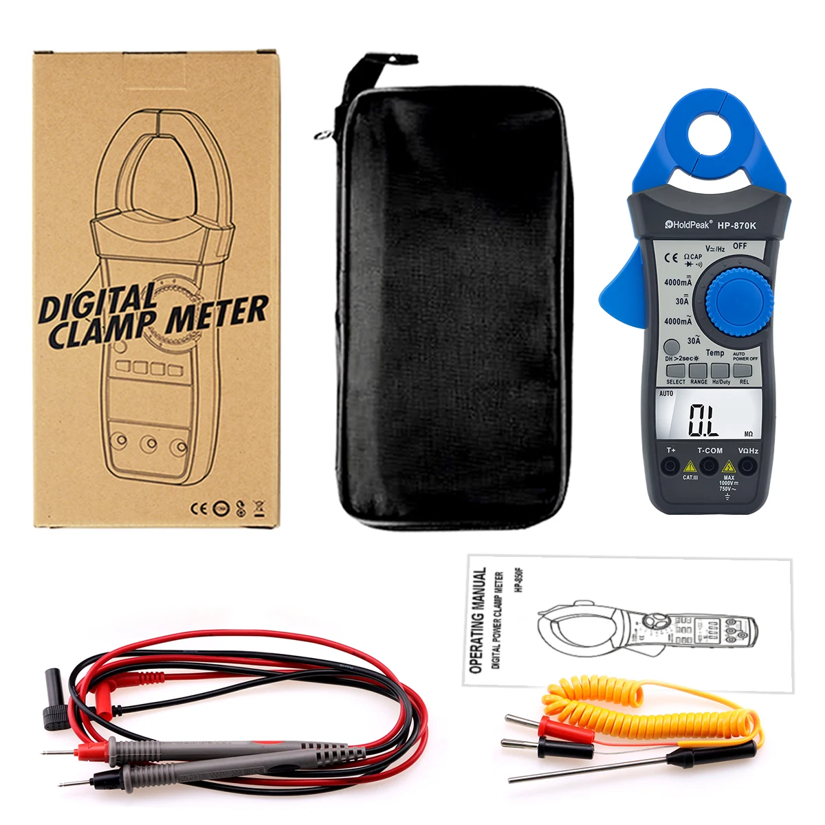 

Auto Range Digital Clamp Meter AC DC Current 4000 Counts Dual Display for Electrical HVAC Automotive Circuit Electrician Tool