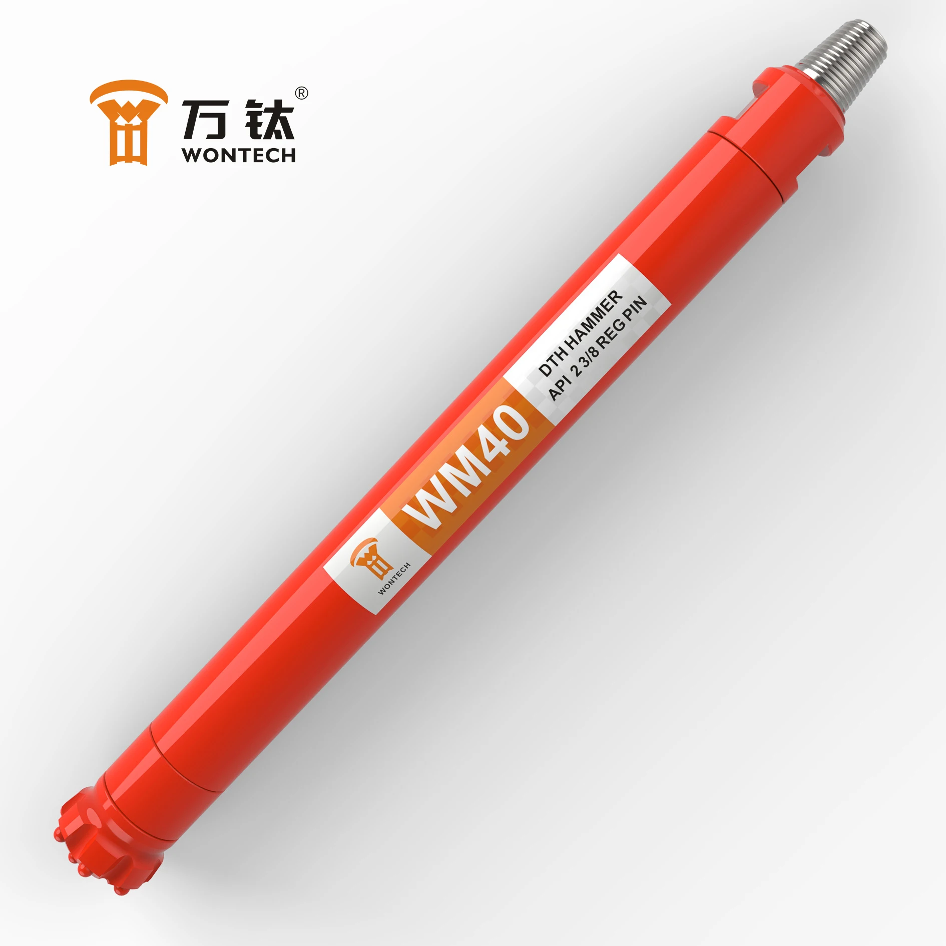 Wontech 4" Zoll DHD340 M40 COP44 Gewinde 2 3/8" API REG Down the Hole Hammer DTH Hammer für Bergbau