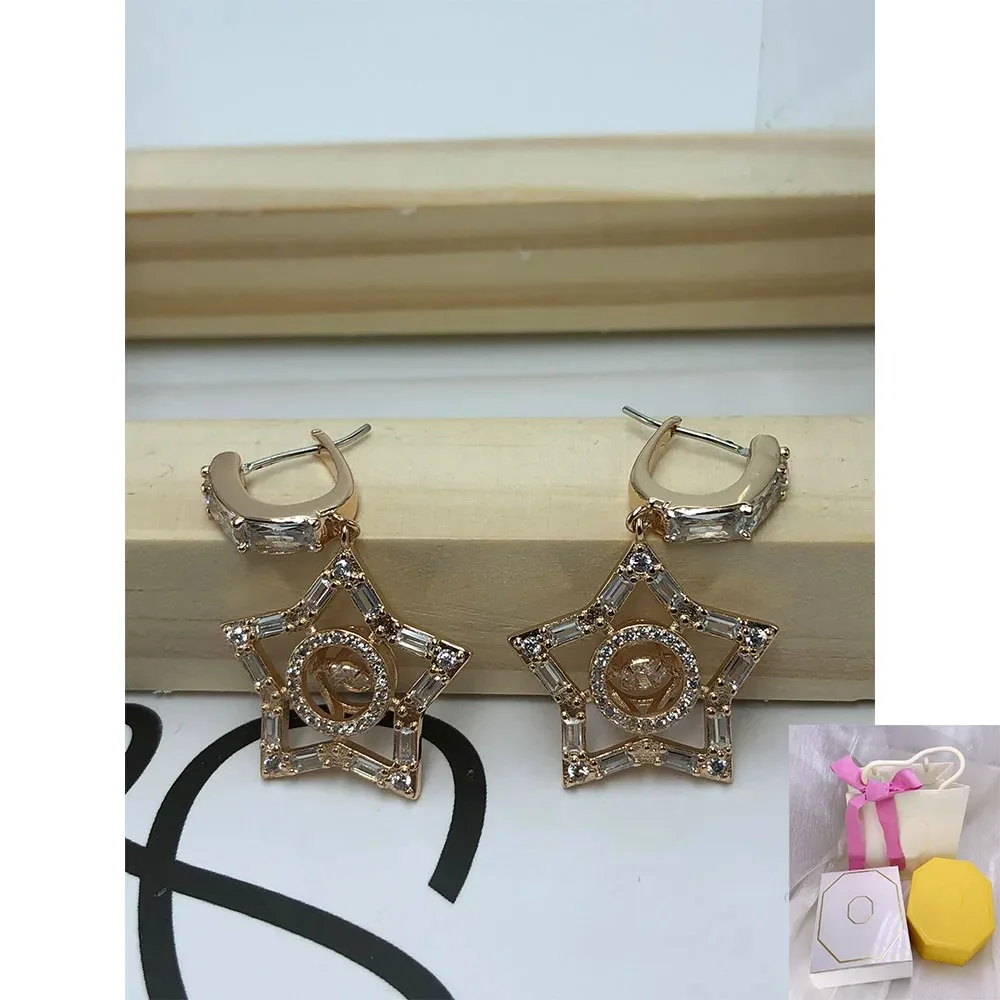 

2024, новые хит продаж, модные серьги из розового золота с пентаграммой, романтический подарок на праздник