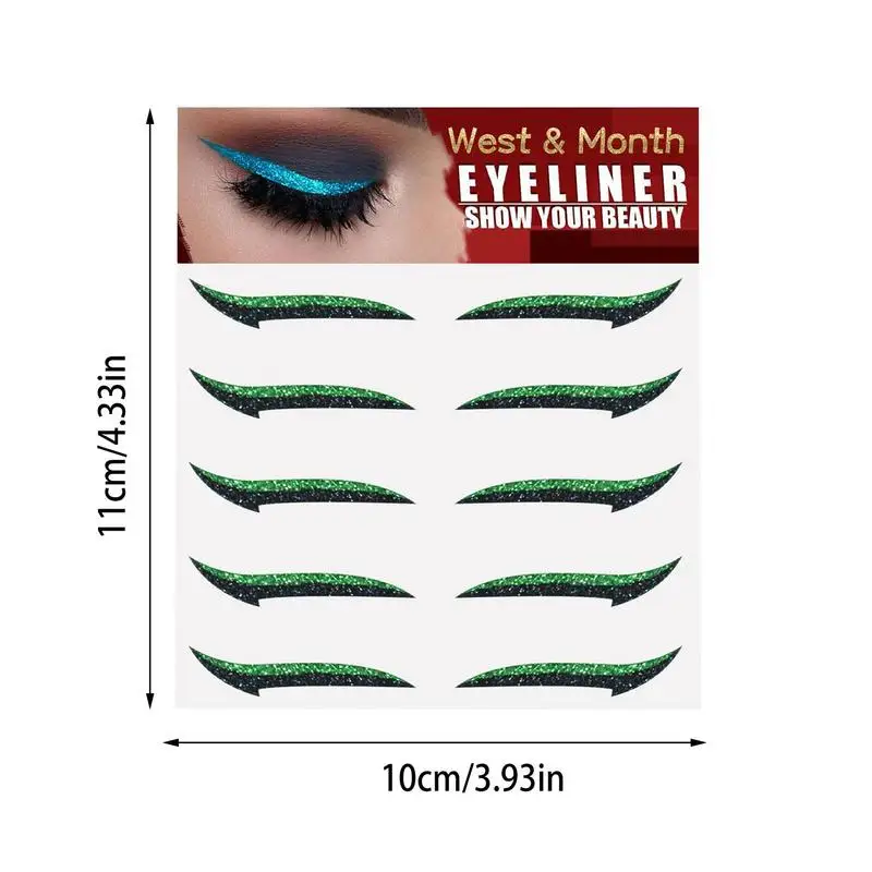 5 Pairs Self-adhesive Shimmer Eyeliner Sticker Nightclub Party Stage Eyelid Glitter Eye Shadow Makeup European American Cosmetic