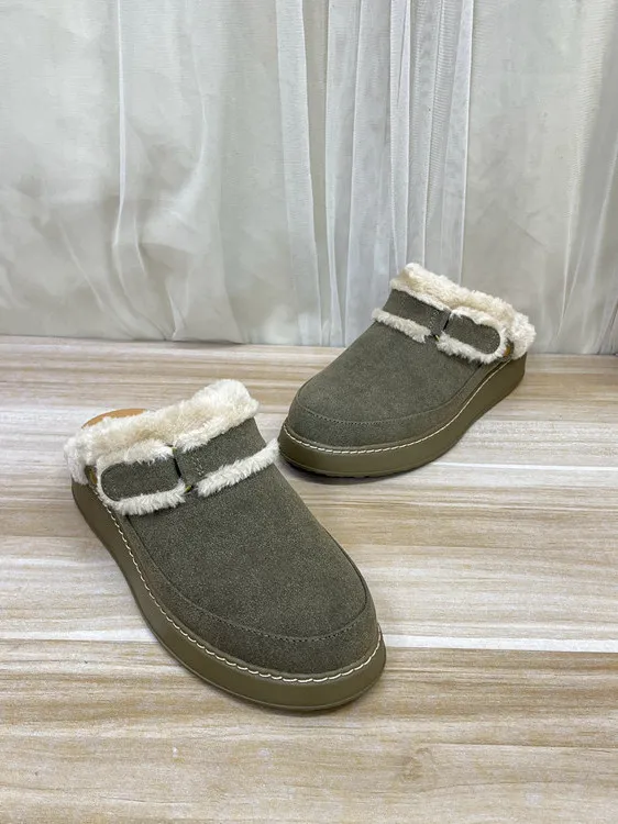 

Women's Faion round Toe Thi Heel Slippers Indoor Outdoor Wear Pure Color Slip-On Home Comfort oes Rubber Outsole