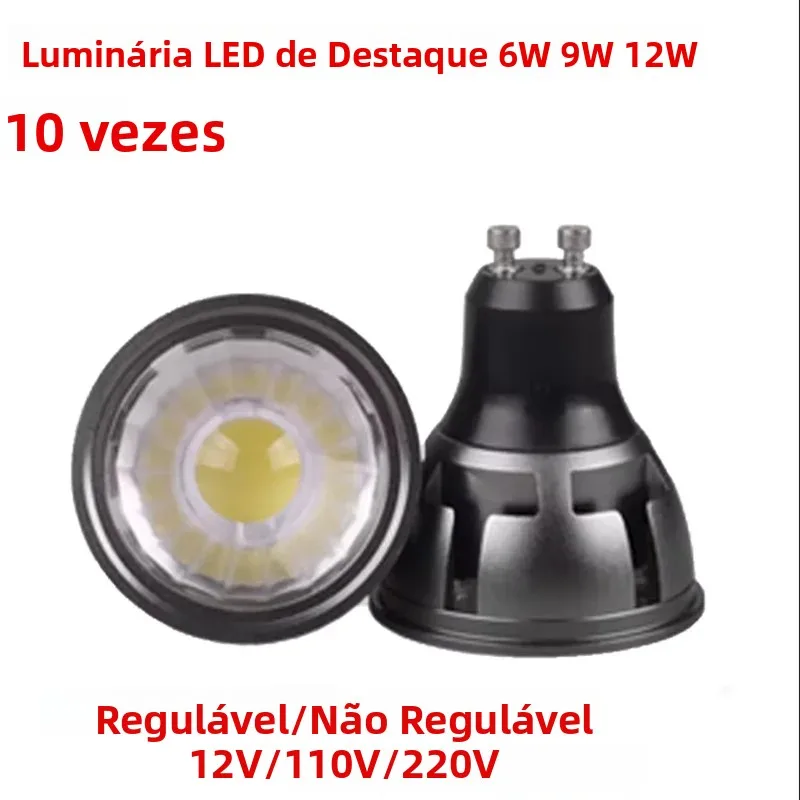 10個パック-gu10-gu53-e27-e14-mr16-6w-9w-12w-調光可能cob-led電球-超高輝度スポットライト-温白色-冷白色-85-220v対応