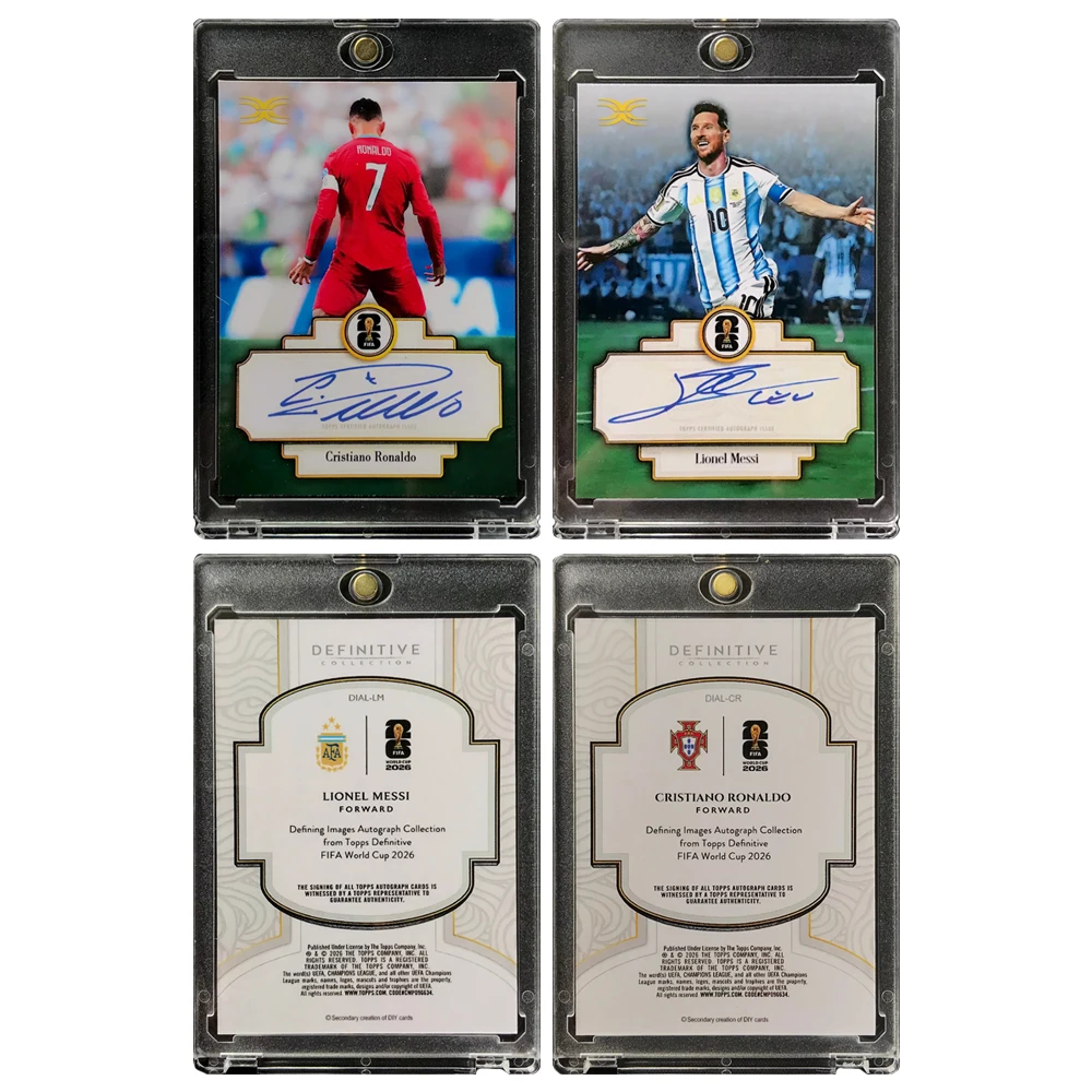 2026 DIY homemade Messi Ronaldo World Cup Autographed texture Iridescent Collectible Cards Soccer Boy Christmas Birthday Gift