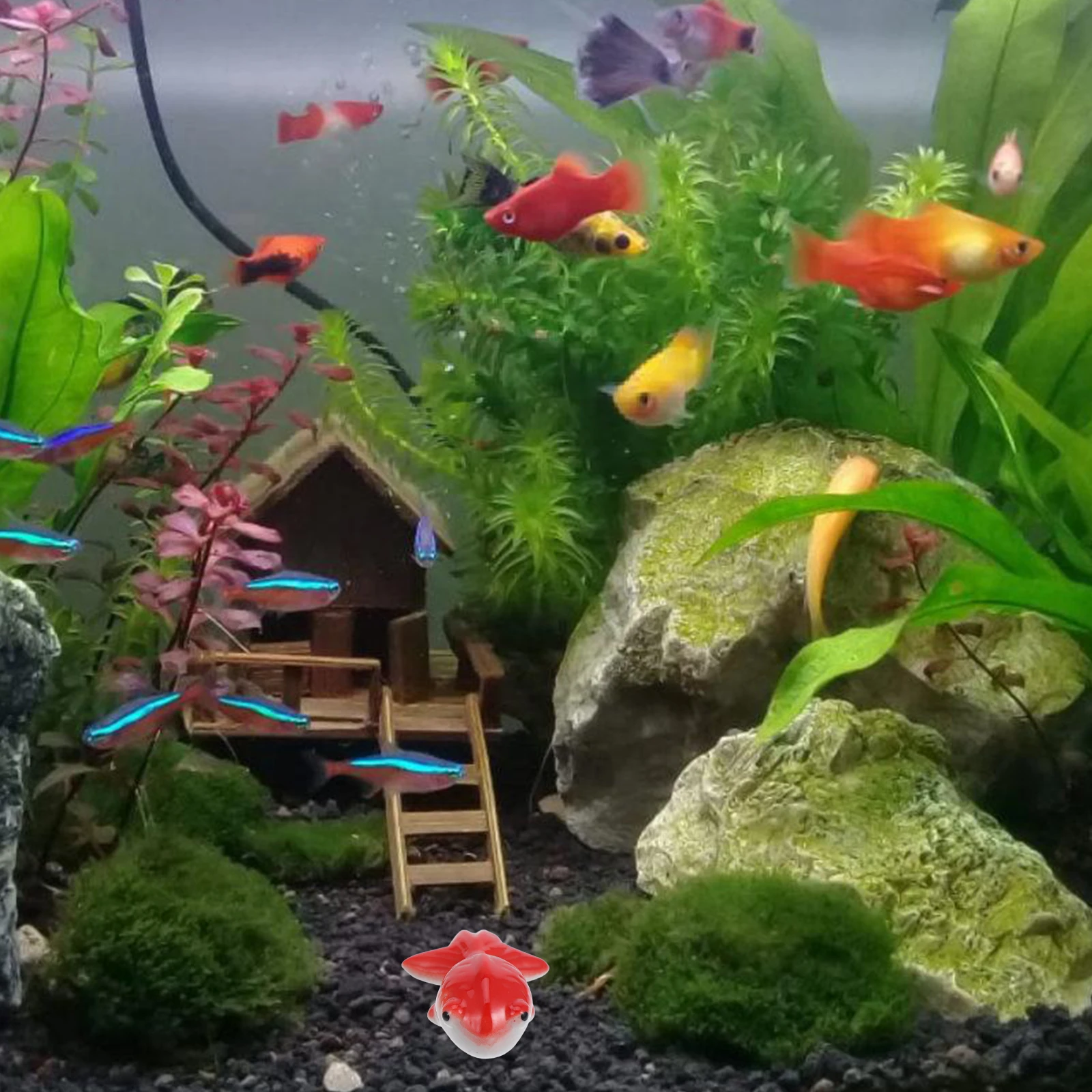 

Set of 2 Floating Ceramic Koi Fish Ornaments Large Red Orange Goldfish Aquarium Pond Decorations Ceramic Floating Fish Tank