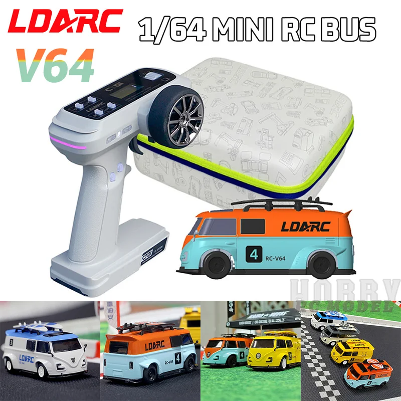 LDARC V64 1/64 MINI RC symulowany elektryczny zdalnie sterowany model samochodu autobus stołowy pojazd RTR 2.4GHz dorośli zabawki dla dzieci