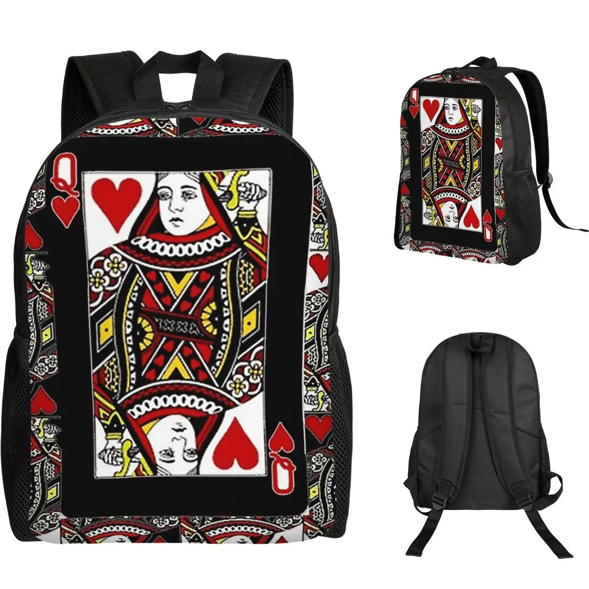 

Рюкзак Casino Nights Red Queen Of Hearts для студентов, школьная сумка для мальчиков и девочек, школьная сумка, сумки на плечо для компьютера