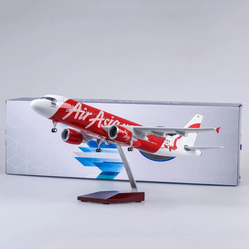 

1/80 Scale 47cm Airplane A320 Neo Air Asia Airline Model With Light Diecast Resin Plane Model Toys Collection Display Gifts Fans