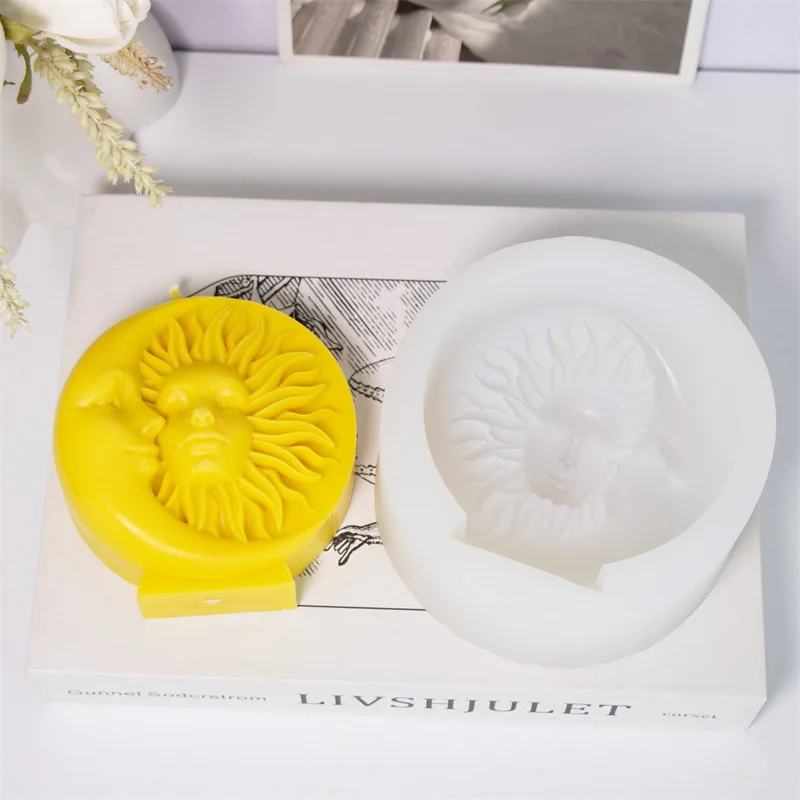 

2 шт. двухсторонняя форма для лица Солнца и Луны для изготовления скульптур, штукатурки и свечей своими руками