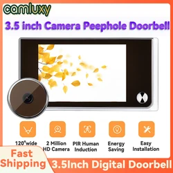 Camluxy 3.5Inch Camera Peephole Doorbell 120 Degree Angle Peephole Viewer Door Bell Outdoor Cat Eye Visual Digital Doorbell