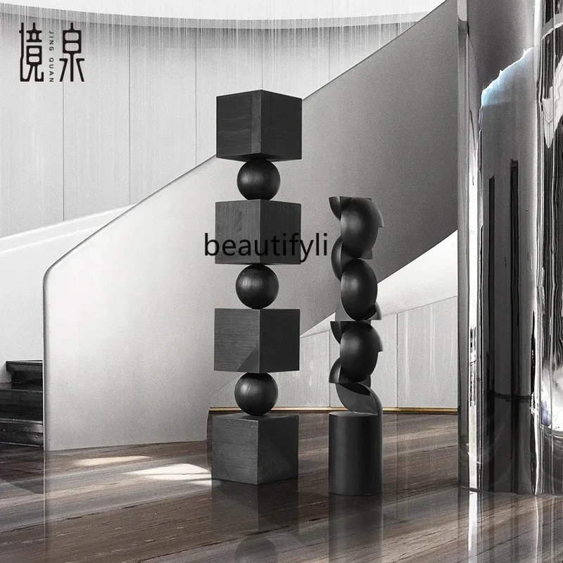 

Cy56 Украшения от пола до потолка B & B Офис продаж в отеле Клубное украшение для входа Абстрактная скульптура из цельного дерева Искусство