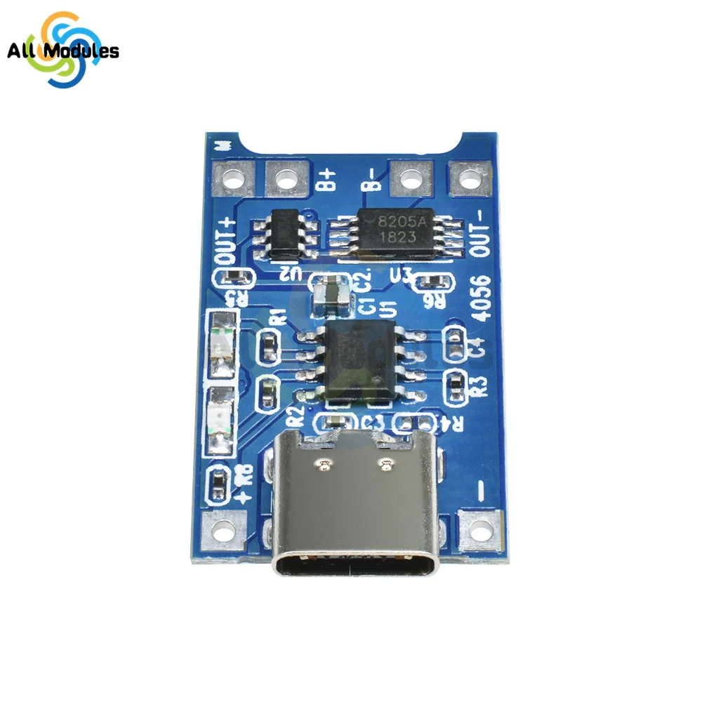 1/5/10PCS Type-c Micro USB 5V 1A 18650 TP4056 Lithium Battery Charger Module Charging Board With Protection Dual Functions