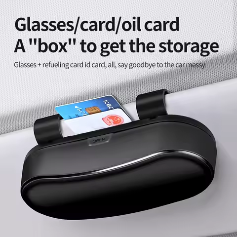 Portable Car Glasses Box Car Sunglasses Holder Car Driving Glasses Holder Eyeglass Case Sun Visor Multifunctional Storage Box