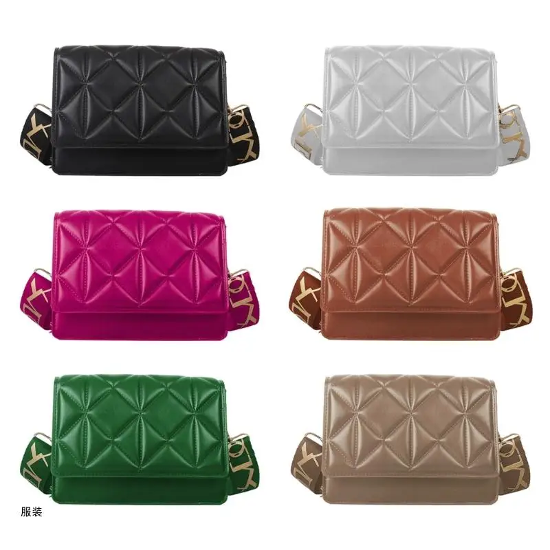 D0UD Fashion Embossed Flap Crossbody Bags for Female Mini Purses Handbags Luxury Square Shoulder Bag Lattice Casual Bag