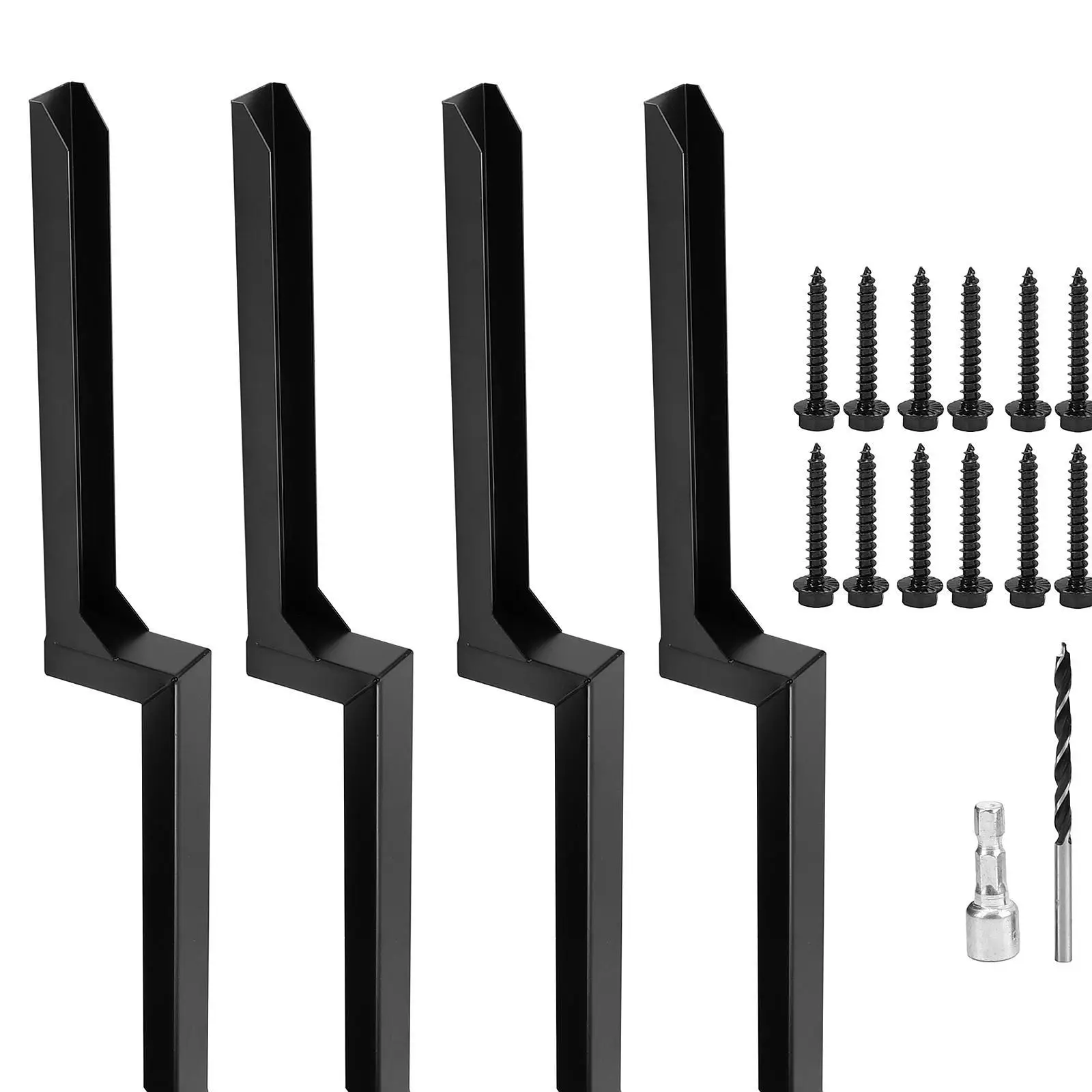 Fence Post Repair Stakes 4 Pack Wear Resistant Sturdy Easy Use Fence Post Anchor Ground Spikes for Repairing Tilted Fence Post