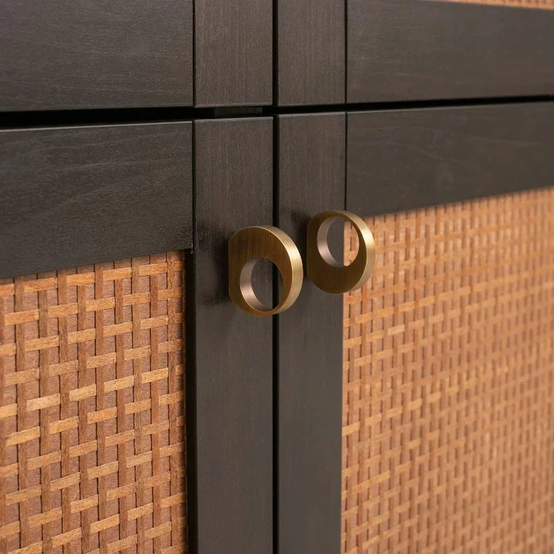 Runde Ringförmige Möbelgriffe für Kommode, Schuhkasten, Schublade, Schrank, Vintage Antik-Bronze Messing Schrank- und Garderobentürknöpfe – Detail 16