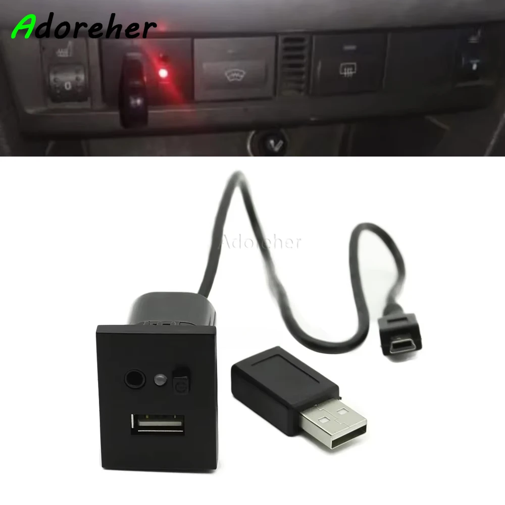 Black Car AUX/USB Input Adapter Audio Radio u-disk Mini Cable USB Socket For Ford Focus 2 mk2 2009 2010 2011 Accessories