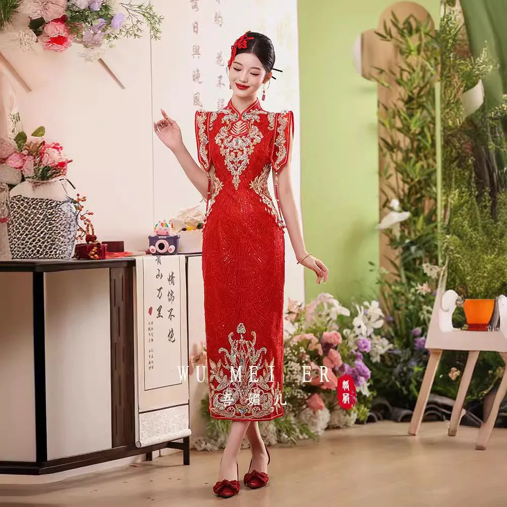 

Одежда TOAST Cheongsam 2024, новое летнее улучшенное обручальное платье для маленькой невесты, свадебная повседневная одежда в стиле ретро