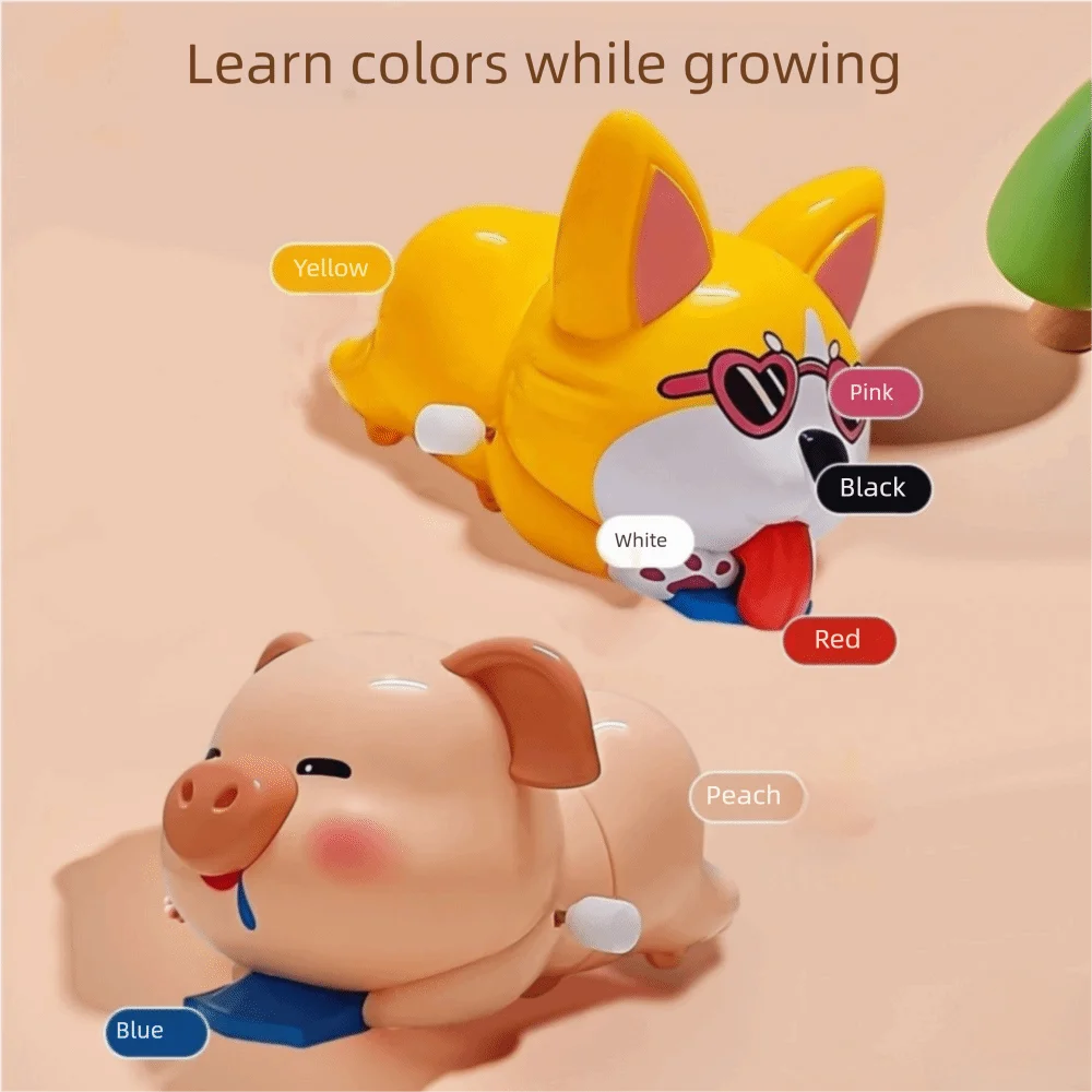 Brinquedos de treinamento de crawl dos desenhos animados filhote de cachorro porco material não tóxico acabar balanço andando brinquedo resistente a quedas brinquedos interativos quebra-cabeça