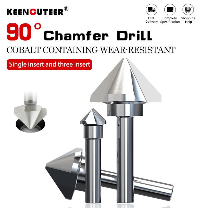 High-Speed Steel Straight-Shank 90-Degree Chamfering Bit - Triple/Single Edge Countersink Screw Deburring Drill 1/5/10 Pcs Set