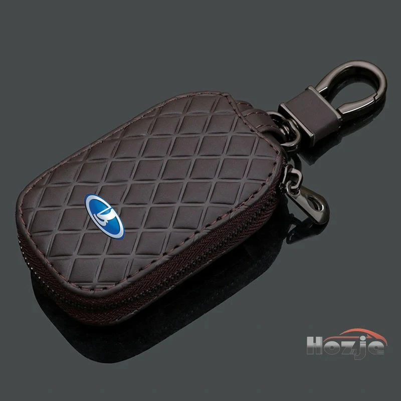 

Car Leather Zipper Key Case for Lada BA3 Granta Kalina Largus Niva Priora Vesta XRAY 2121 Folding Keyless Remote Storage Bag