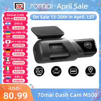 70mai Dash Cam M500 eMMC Storage 1944P Car DVR Voice Control 170°FOV 24H Parking Monitoring ADAS Support Tire Pressure Sensor