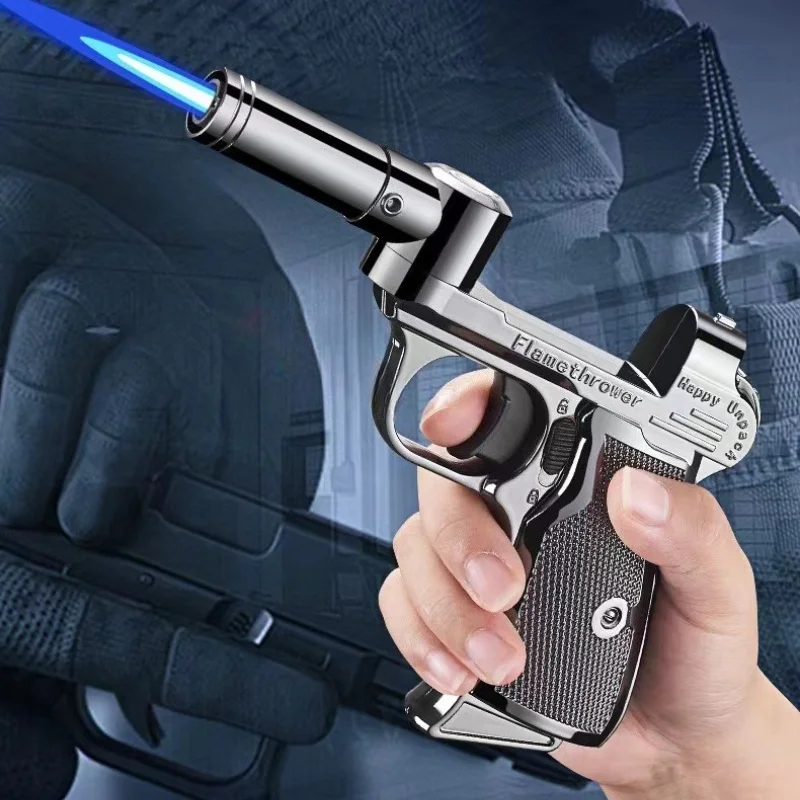 

Уличная ветрозащитная бутановая газовая турбо-металлическая зажигалка, многоцелевой высокотемпературный сварочный пистолет, надувная зажигалка, мужской инструмент для сома