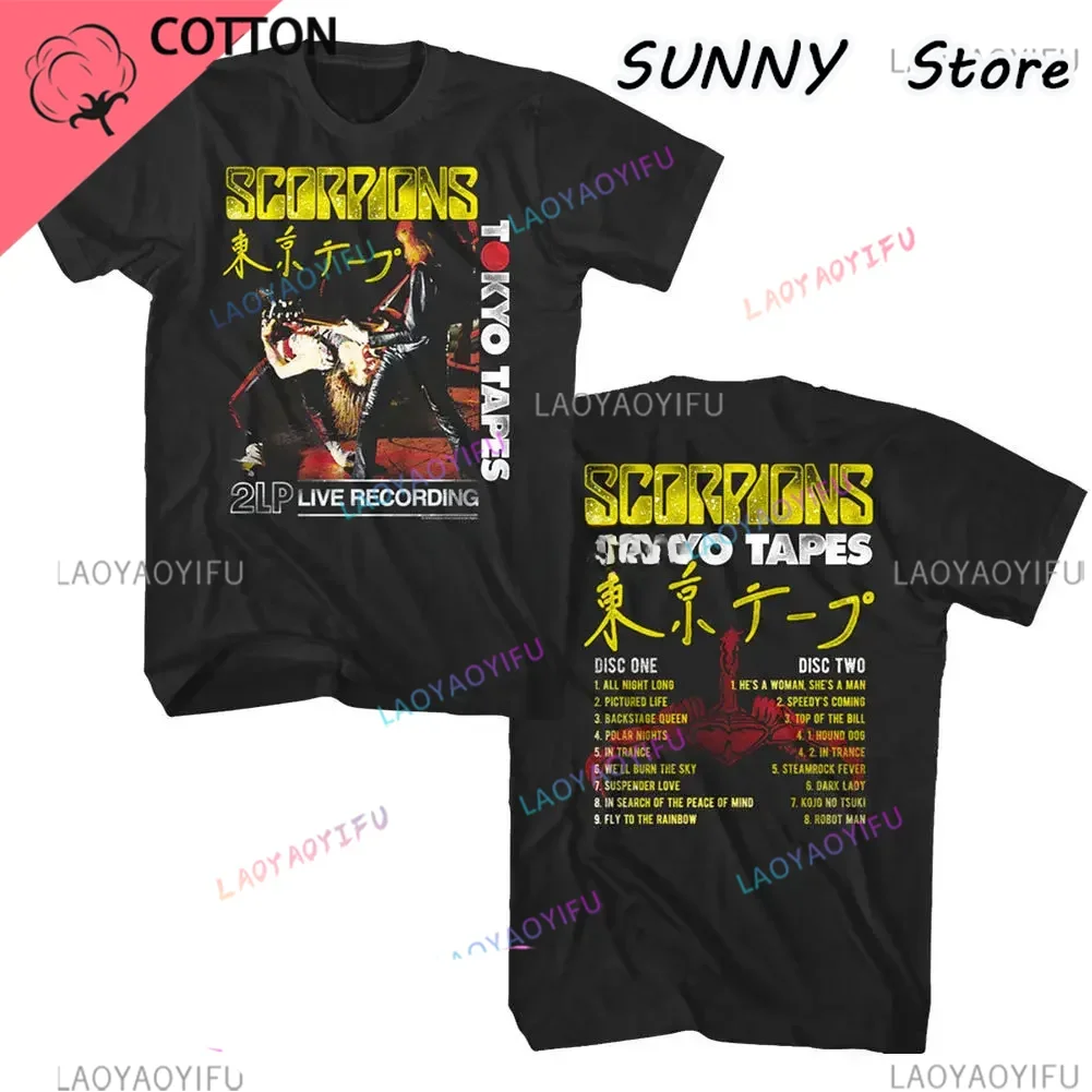 New Arrival fashion Scorpions Tokyo Tapes Album Cover Art Men'S T-Shirt Live Rock Band Tour Men Summer Short Sleeves T Shirt