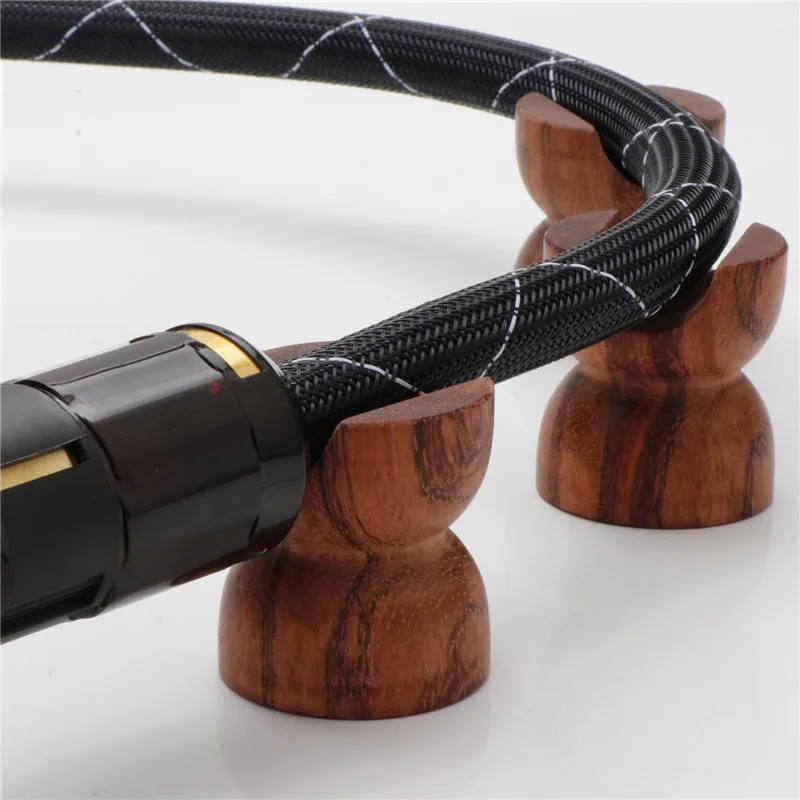 AS95-1 pçs madeira de alta fidelidade rosa fio suporte linha suporte cabo suporte bandeja cabo suporte choque pés almofadas