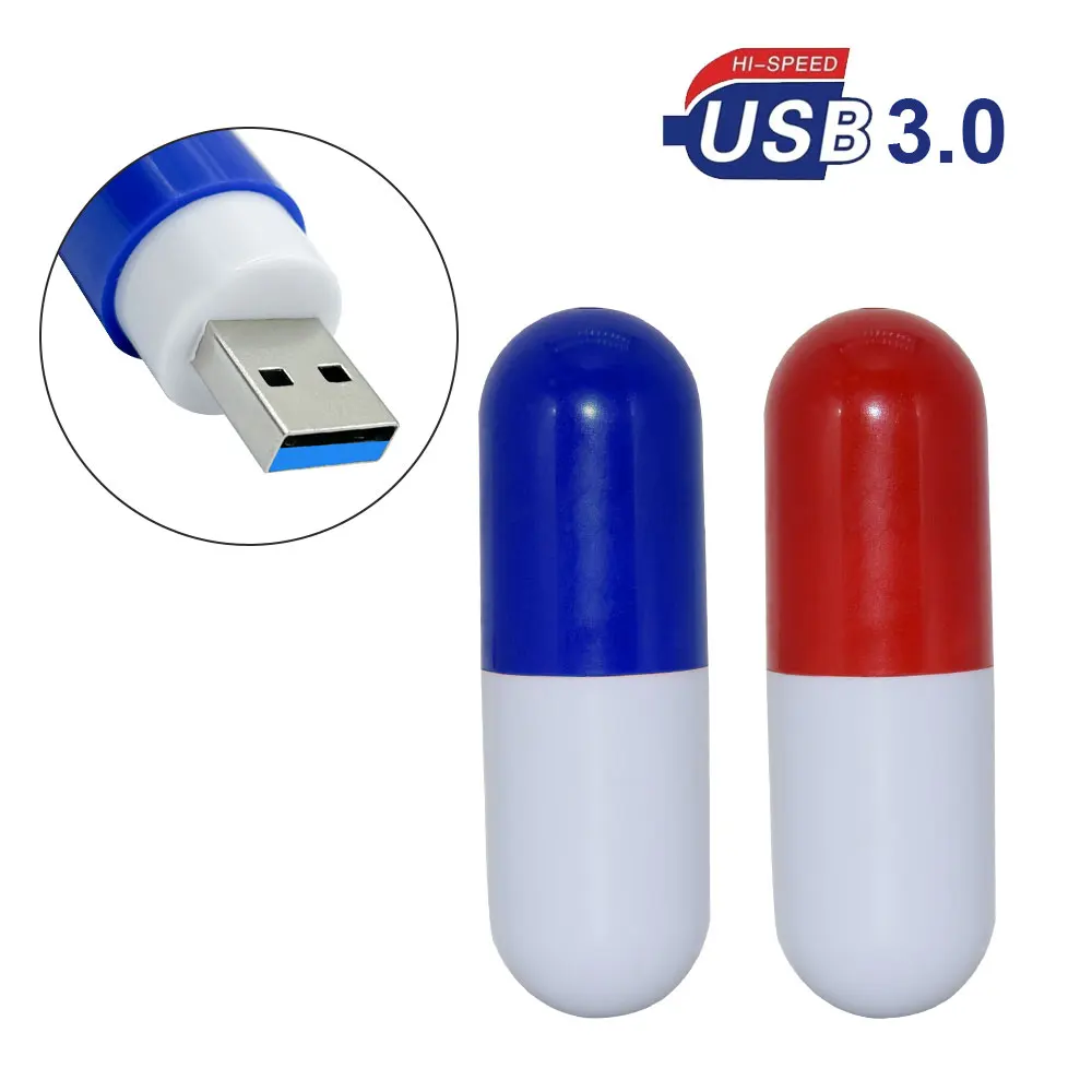 Pill Shape USB Pen drive 128GB 64GB Memory USB flash 32GB 16GB 8GB High Speed 3.0 Flash Drive Usb Pendrive Fast Shipping