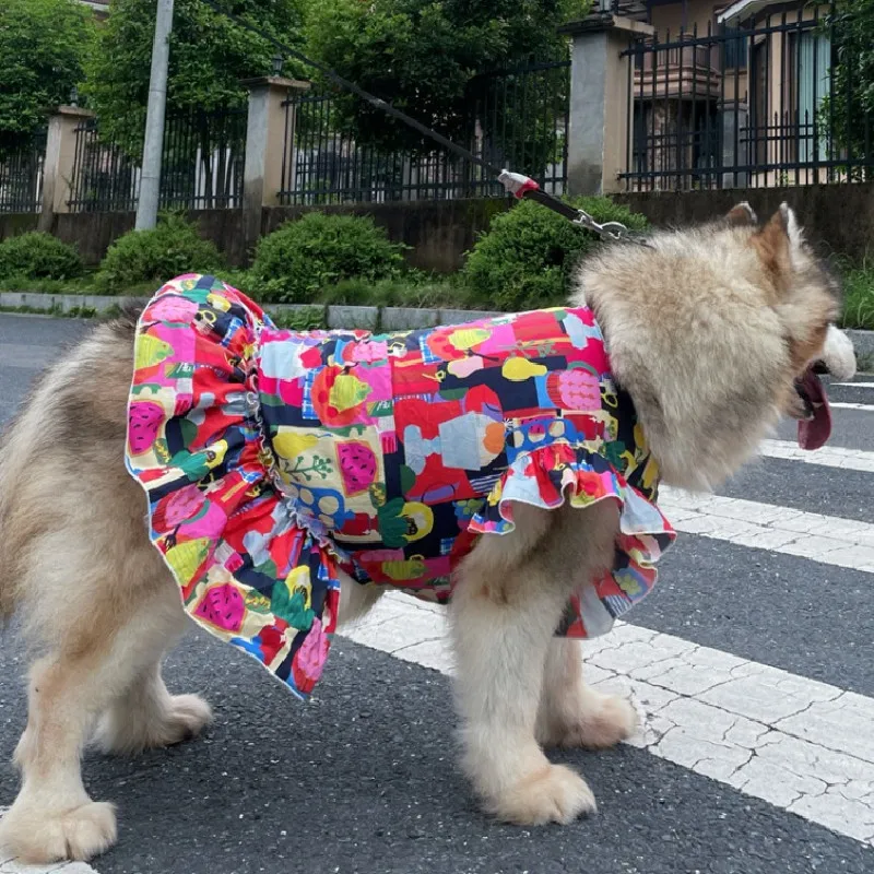 Big Dog Clothes Summer Large Pet Dress Poodle Schnauzer Samoyed Border Collie Husky Labrador Golden Retriever Clothing Costumes