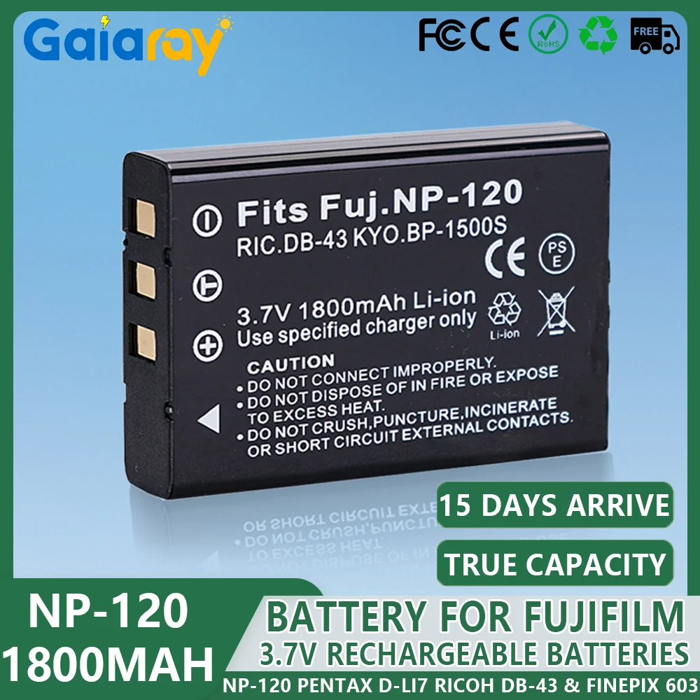 NP-120 FNP120 NP120 Camera Battery for Fujifilm NP-120 Pentax D-LI7 Ricoh DB-43 & FinePix 603 FinePix F10 F11 M603 Caplio 300G